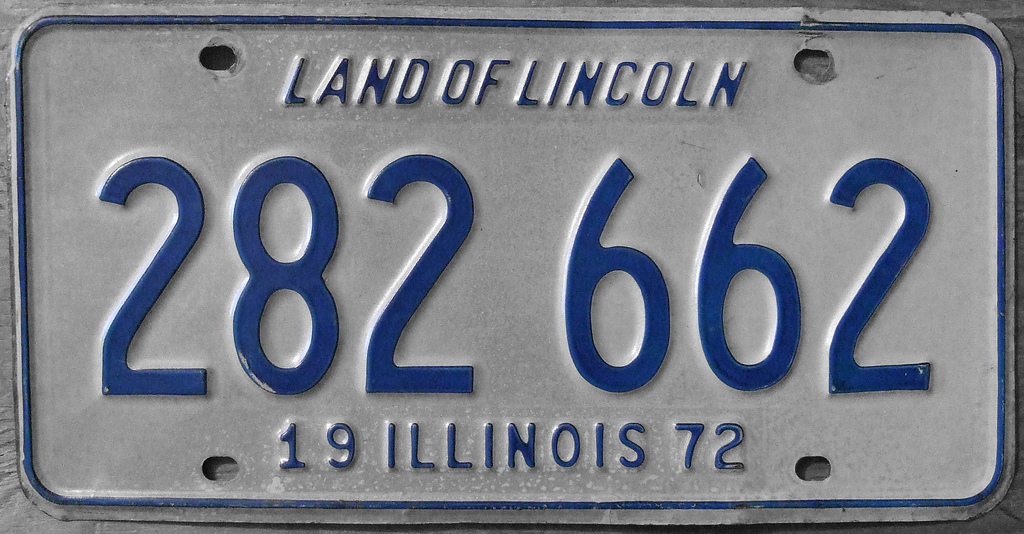 1972 Illinois license plate