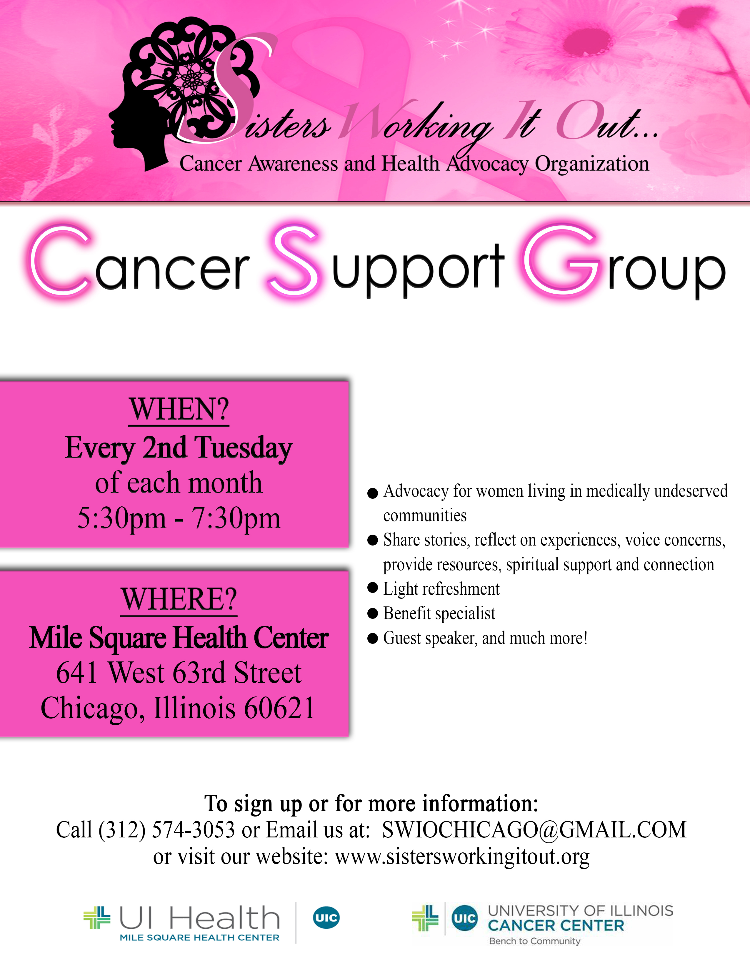 SWIO Cancer Support group flyer 2019 1 2 1